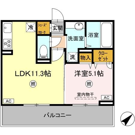 熊本市東区長嶺南８丁目のアパートの間取り