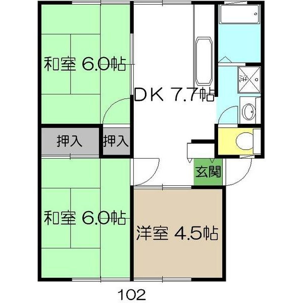 アビタシオン高見Ⅰの間取り