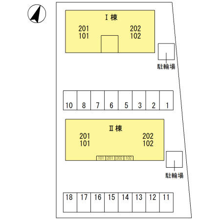 ジュパール Ⅰ棟の区画図