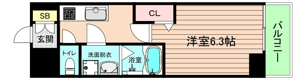 大阪市城東区蒲生２丁目の賃貸マンションの間取り