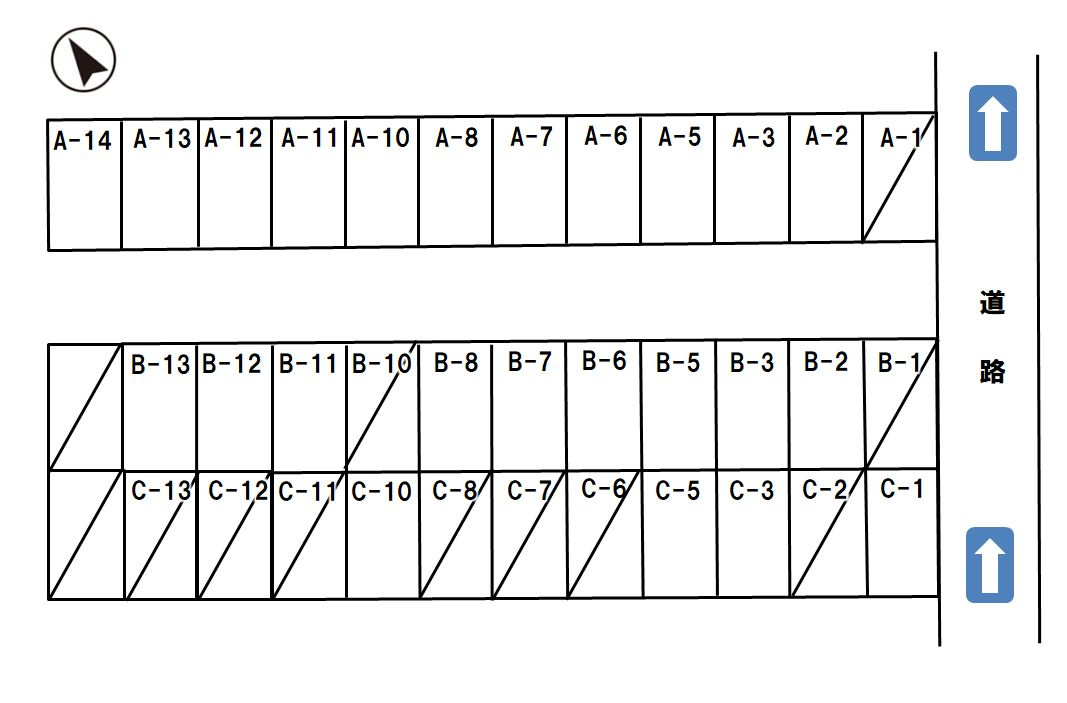 花垣町2丁目　舟橋駐車場の区画図