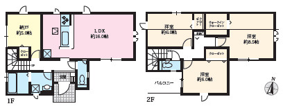 伊勢原市沼目9期　新築戸建　全4棟2号棟の間取り