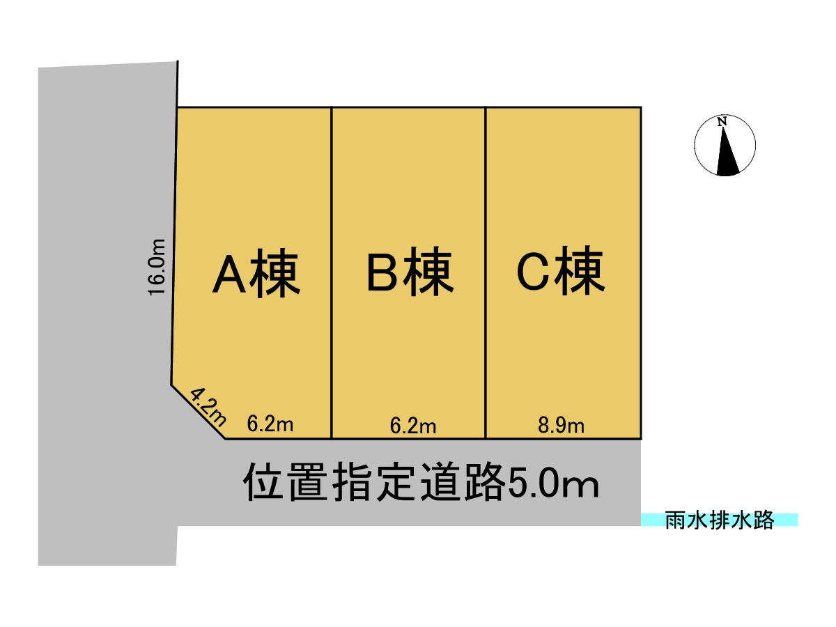 戸建　岐阜市六条江東２丁目2期　全3区画分譲の区画図|■区画図
■YAMADA電機の　ヤマダ不動産　株式会社リライフ　岐阜店■
いつでもお問合わせ下さい。