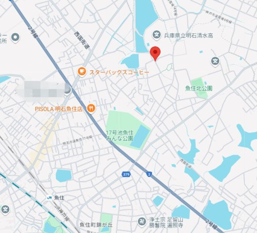 【地図】 | 明石市魚住町長坂寺　土地