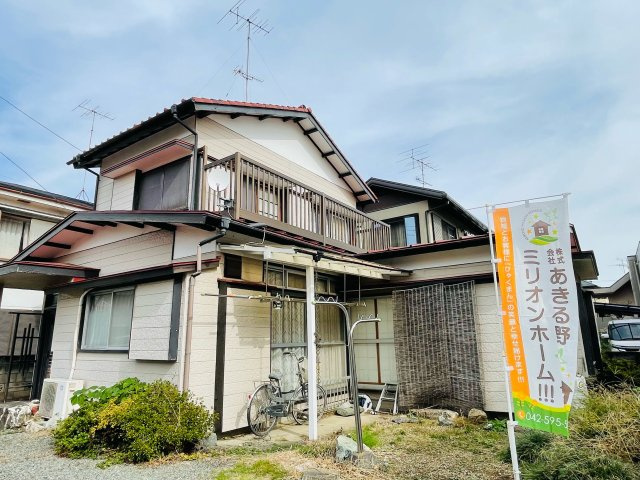 あきる野市瀬戸岡　古家付売地の外観|南向きで日当たり・風通し良好！！