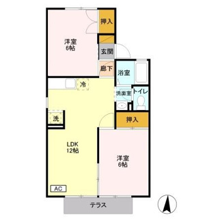 【間取り】 | セジュール・砥上　Ｂ