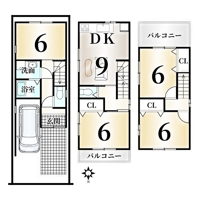 寺戸町三ノ坪の間取り