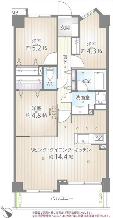 レックスハイム吉川の間取り|間取図です