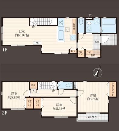 西区内野本郷　新築一戸建て　CHELINO　01の間取り|西区内野本郷　新築一戸建て　CHELINO　01、3LDK、土地面積120.5ｍ2、建物面積95.6m2