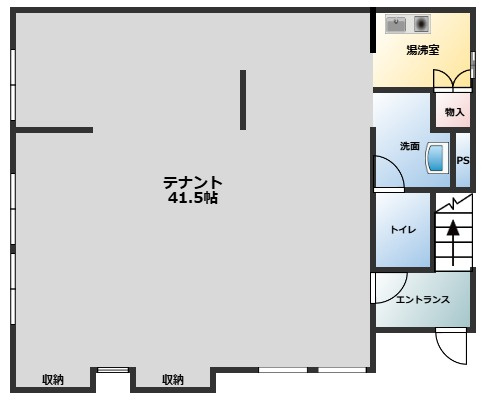 大豆1丁目貸テナントの間取り