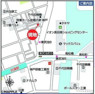 【地図】 | 長田区東尻池町7　新築　仲介手数料無料！