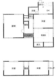 【間取り】 | 松園貸家