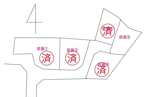 川中島駅前分譲地の区画図