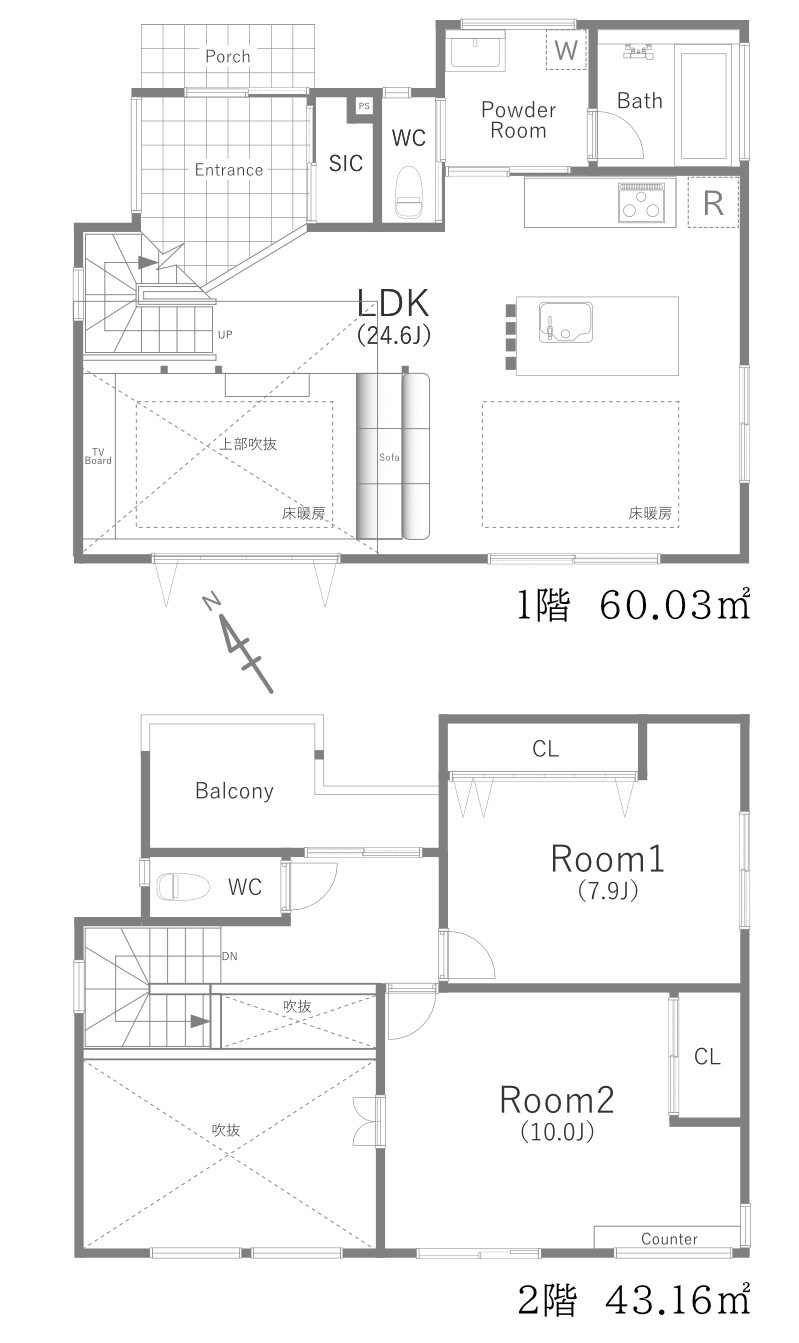 箱根町宮城野戸建の間取り