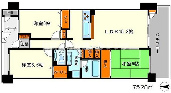 レジオンスクエア緑地公園4番館の間取り