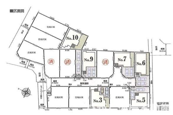 平塚市平塚３丁目　新築戸建　全15棟の区画図|対象地は9号棟です