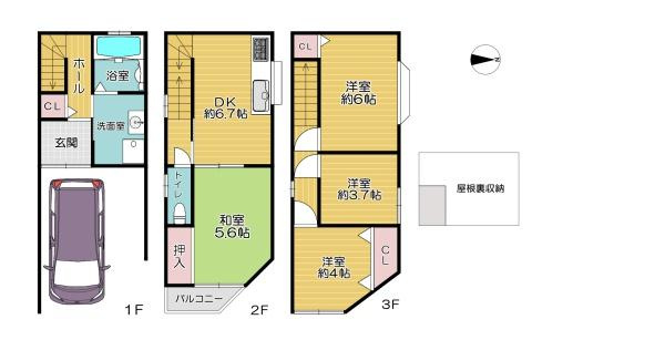 【間取り】 | 守口市金田町5丁目　中古戸建