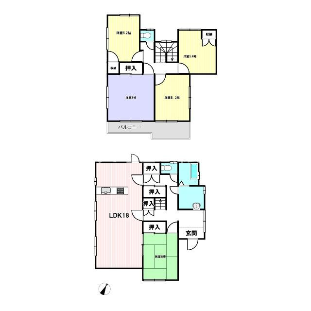 八街市希望ヶ丘　中古戸建の間取り