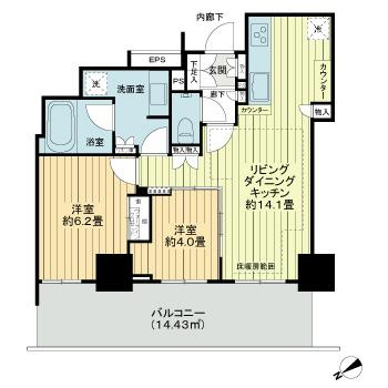 ドレッセタワー武蔵小杉の間取り|間取り