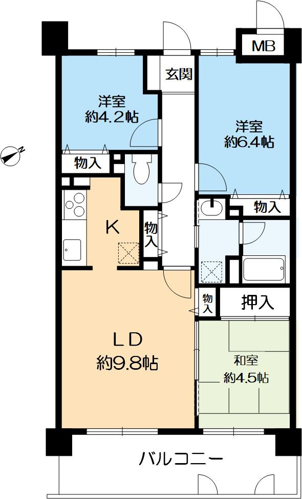 ダイアパレス北六甲　の間取り