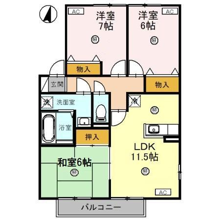 【間取り】 | シンフォニータウンⅠ　Ｂ棟