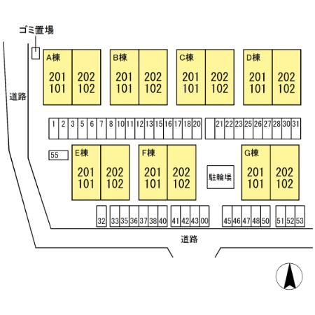 アムール E棟の区画図