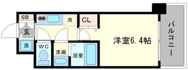 レジュールアッシュ難波南の間取り