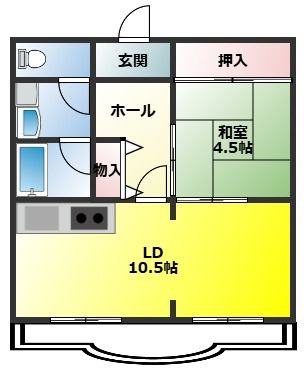 明石土山駅前スカイハイツA棟の間取り