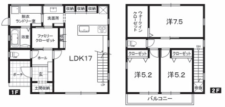 一宮徳谷　中古戸建　【未入居物件】の間取り
