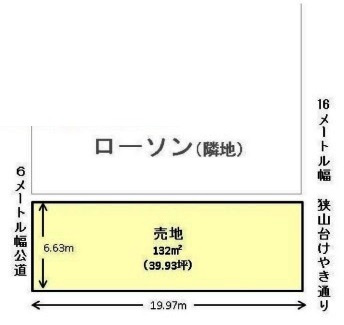 狭山市狭山台3丁目　建築条件なし売地　西武新宿線『狭山市駅』バス9分　【狭山台小学区】の区画図