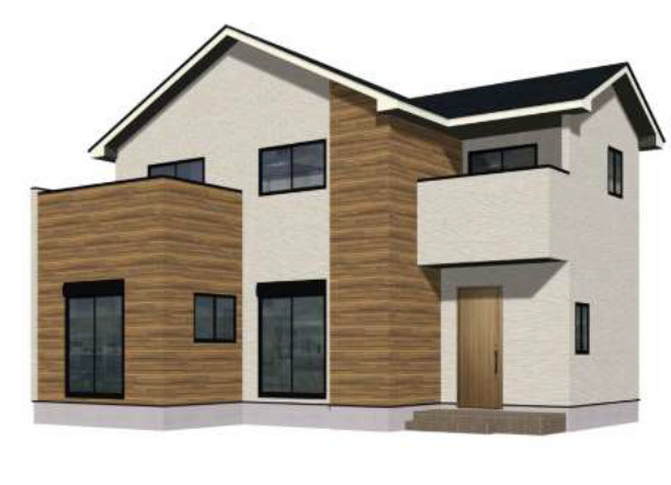 仲介手数料不要　KEIAIビルド熊本市東区沼山津1期【秋津小・桜木中】の外観パース|外観パースです