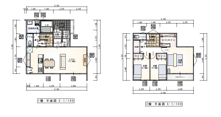 ※区画に入る参考プランになります。
　土地のみの販売となりますので、建物ご希望の際は別途ご案内いたします。
　建物参考価格1,980万円（税込み）
　
