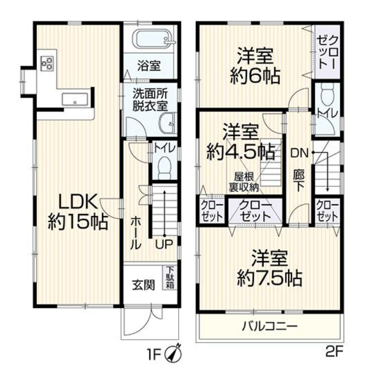 横浜市戸塚区原宿3丁目 中古戸建て【仲介手数料無料】の間取り