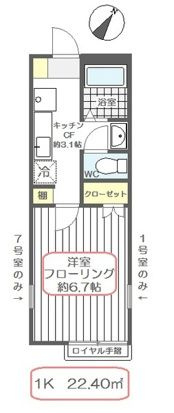 ソレイユＢの間取り