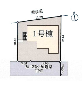 【外観】 | 北側は遊歩道のため開放感があります。
