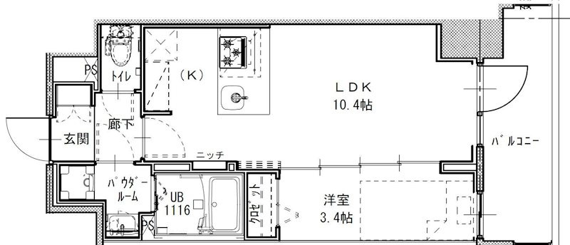 S-RESIDENCE堺筋本町Deuxの間取り