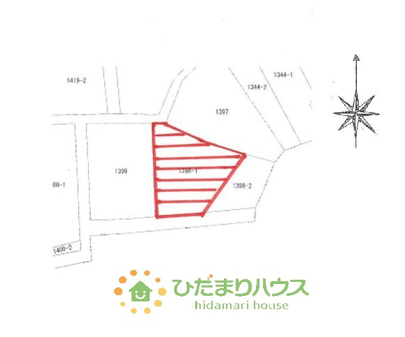 【土地図】 | つくばみらい市福岡　売地　252坪 | 南側道路なので陽当り良好◎