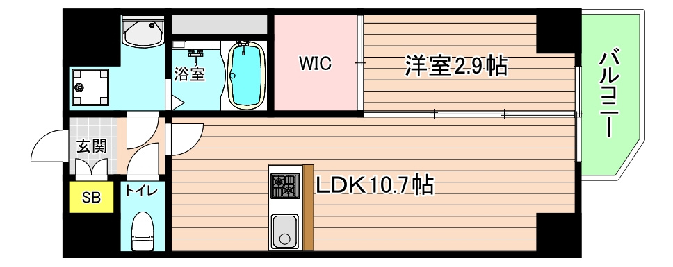 大阪市都島区中野町４丁目の賃貸マンションの間取り