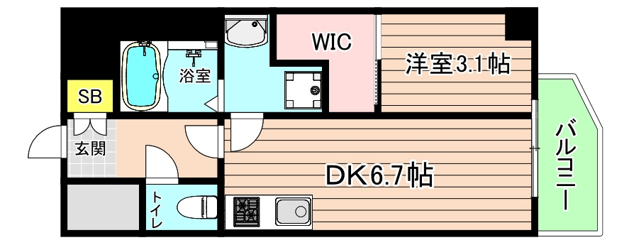 大阪市都島区中野町４丁目の賃貸マンションの間取り