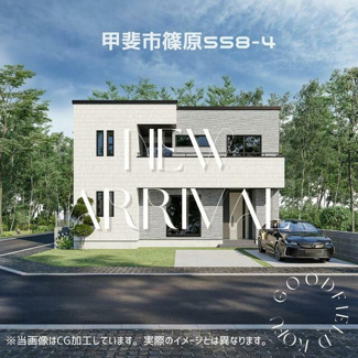 【外観】 | 甲斐市篠原 シックで格好いい新築戸建 角地 設備充実 | 甲斐市篠原　新築戸建　敷地面積151.90ｍ2（45.94坪）