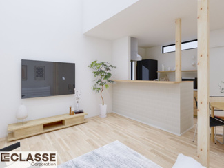 【完成予想図】 | 城陽市久世里ノ西　売土地　建築条件付き | 参考プランになりますので、お客様のお好みの外観を一緒に作らせていただきます。外壁には、メンテナンスが楽な光セラを採用しており、汚れがつきにくく、色あせもしにくいのでおススメです！