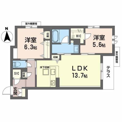【間取り】 | シャーメゾン　シャルム本町