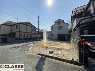 【前面道路含む現地写真】 | 城陽市久世里ノ西　売土地　建築条件無し
