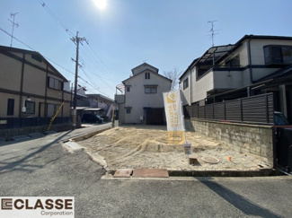 【前面道路含む現地写真】 | 城陽市久世里ノ西　売土地　建築条件無し