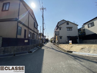【前面道路含む現地写真】 | 城陽市久世里ノ西　売土地　建築条件無し