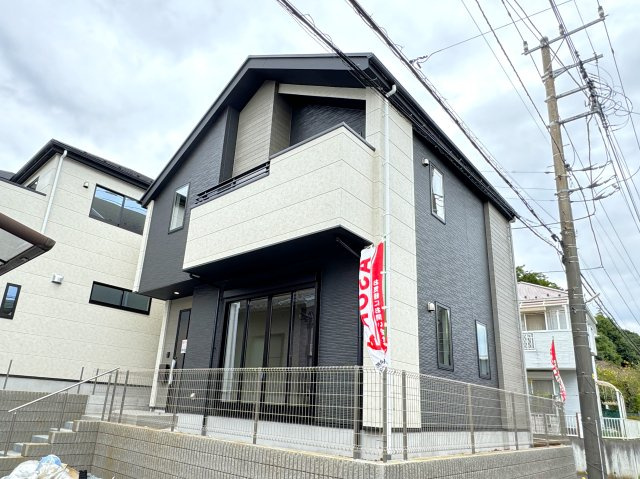 柏市藤心新築戸建【高柳小学校：10分】の外観|2号棟外観・完成済み内覧可能です！
