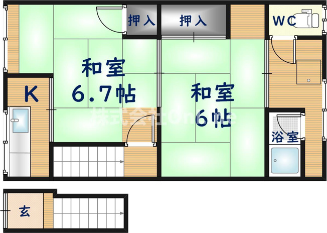【間取り】 | 弓削パークハイツ