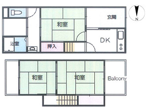 【間取り】 | 奥野貸家 | 3Kです。