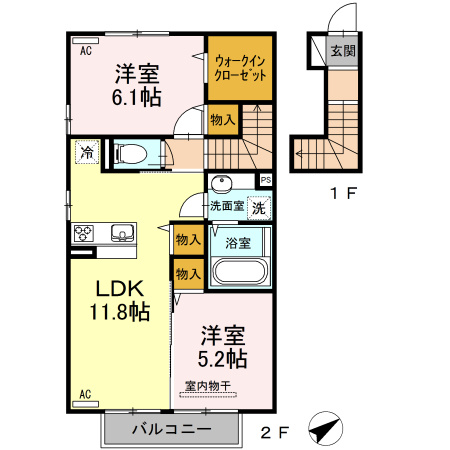 アールエム都北の間取り