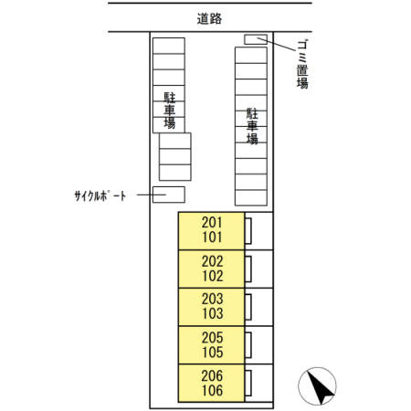 アールエム都北の区画図